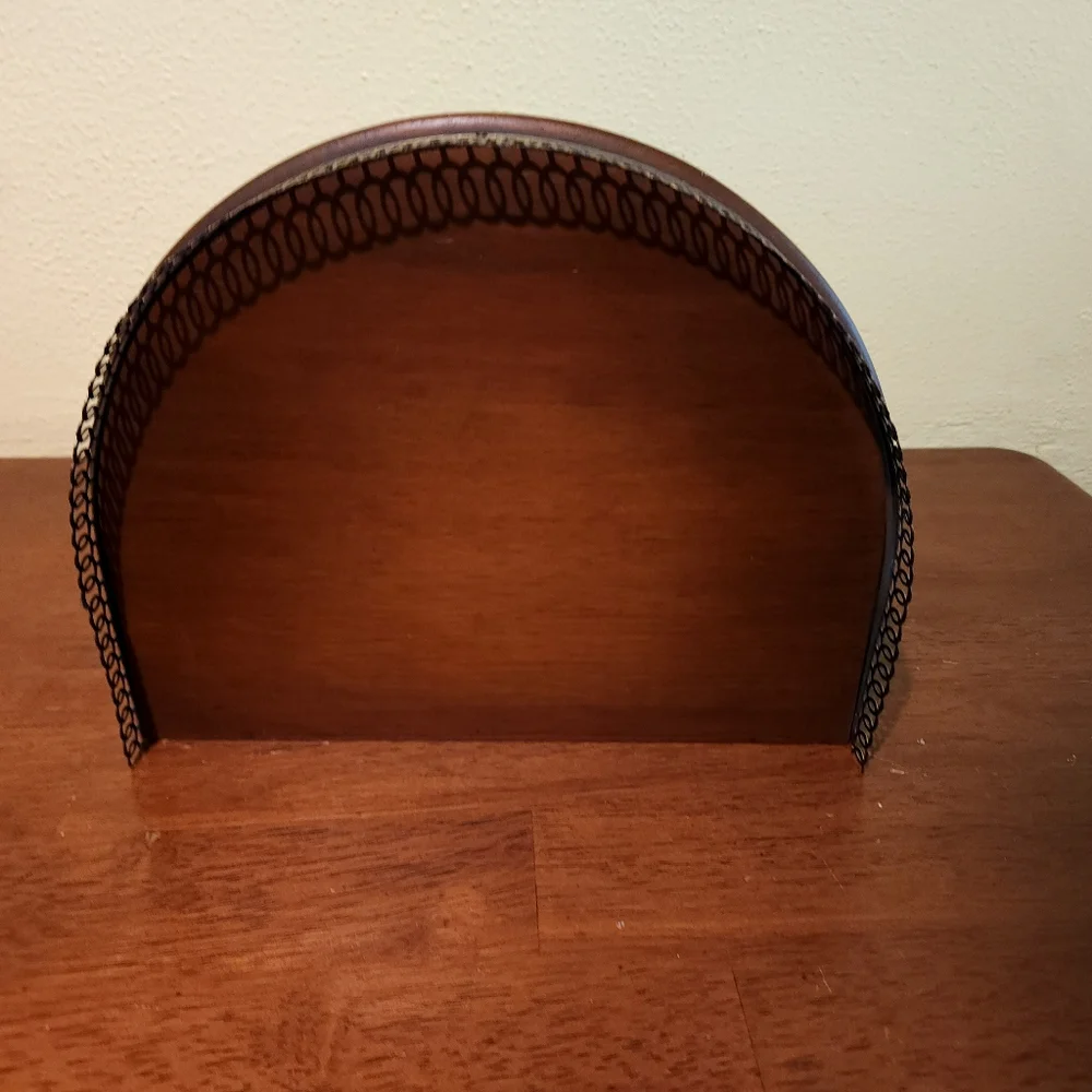 Vintage Wall Mounted Shelf With Brass Trim